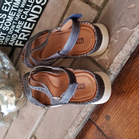 PIKOLINOS Altea Grey Leather Sandals Size 9/40 - Picture 5 of 10